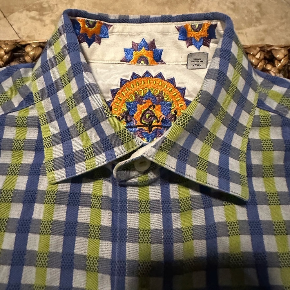 ROBERT GRAHAM Highland Long Sleeve Shirt Reverse Cuff Classic Fit (M2)